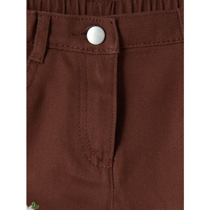 LCW Kids Kahverengi Kız Çocuk Gabardin Pantolon