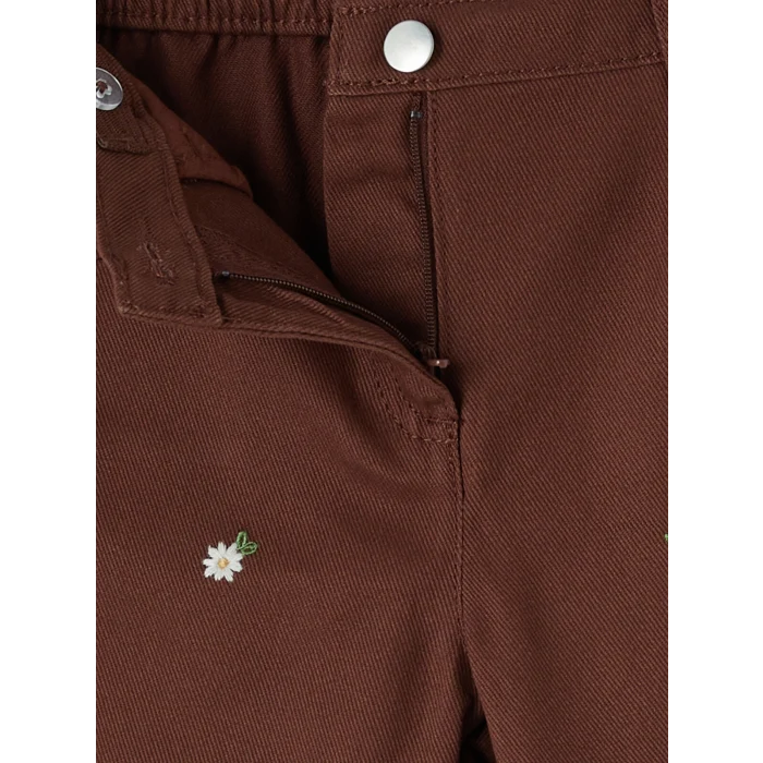 LCW Kids Kahverengi Kız Çocuk Gabardin Pantolon