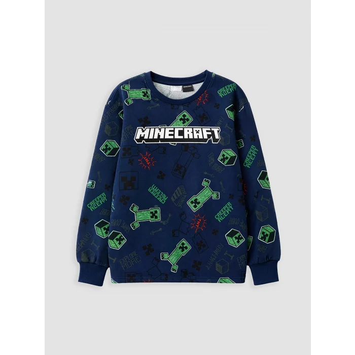LCW Kids Lacivert Minecraft Baskılı Erkek Çocuk Pijama Takım