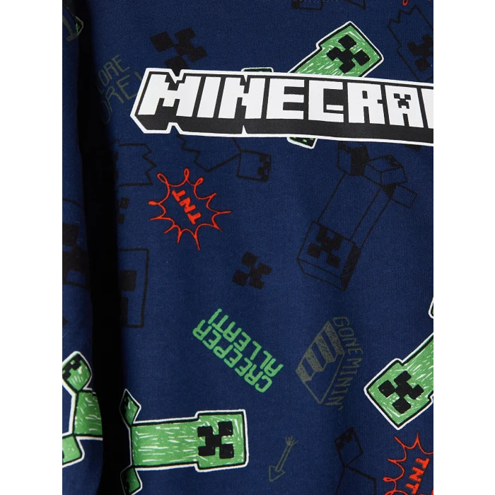 LCW Kids Lacivert Minecraft Baskılı Erkek Çocuk Pijama Takım