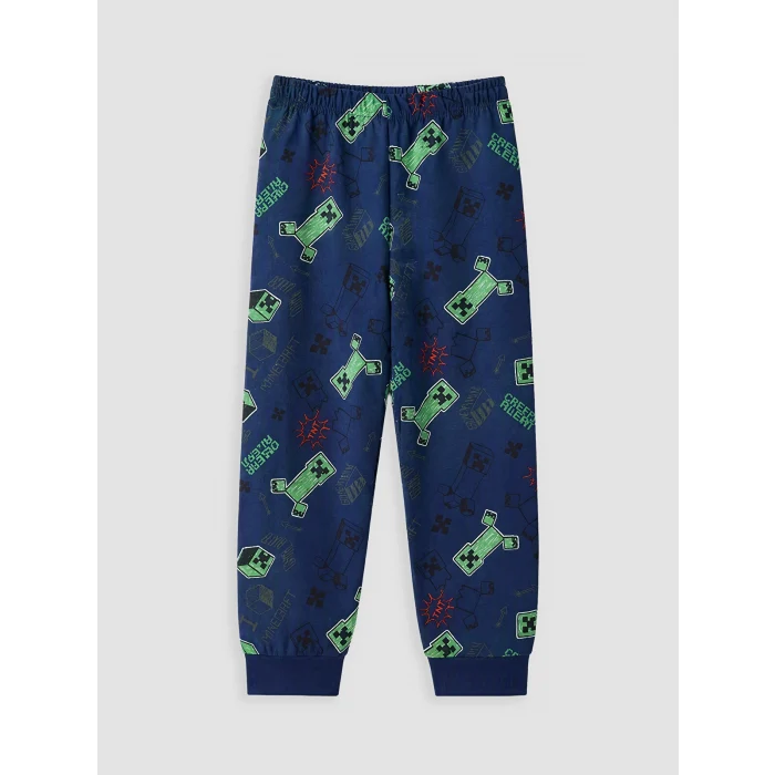 LCW Kids Lacivert Minecraft Baskılı Erkek Çocuk Pijama Takım