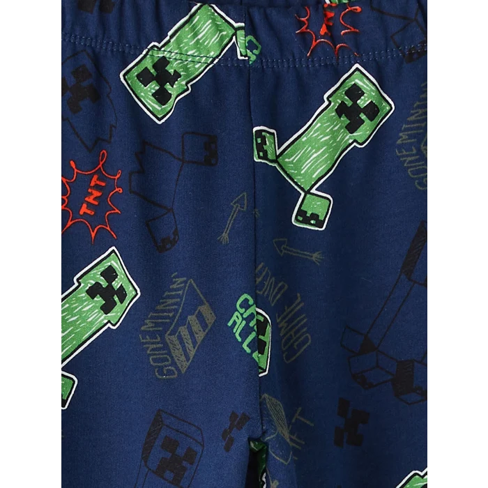 LCW Kids Lacivert Minecraft Baskılı Erkek Çocuk Pijama Takım