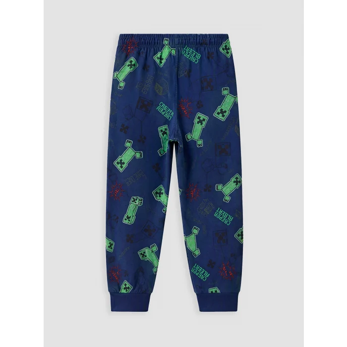 LCW Kids Lacivert Minecraft Baskılı Erkek Çocuk Pijama Takım