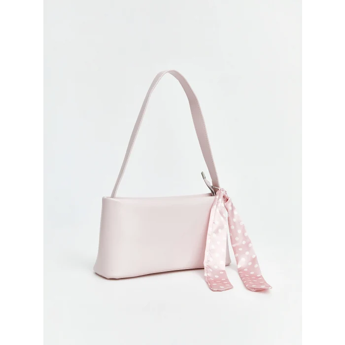 LCW ACCESSORIES Pembe Fular Aksesuarlı Deri Görünümlü Kadın Omuz Çantası