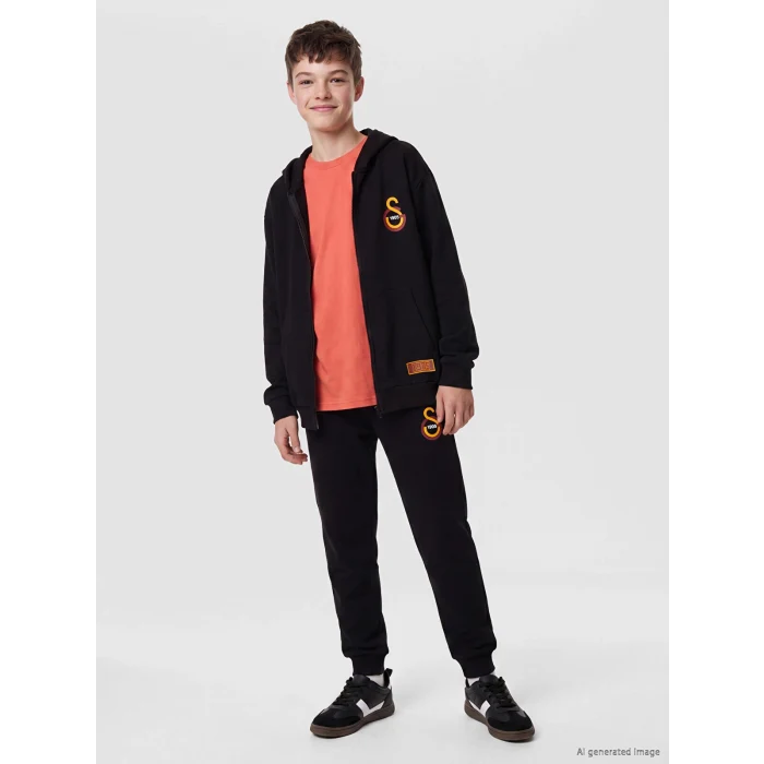 LCW Kids Siyah Galatasaray Baskılı Erkek Çocuk Eşofman Takım