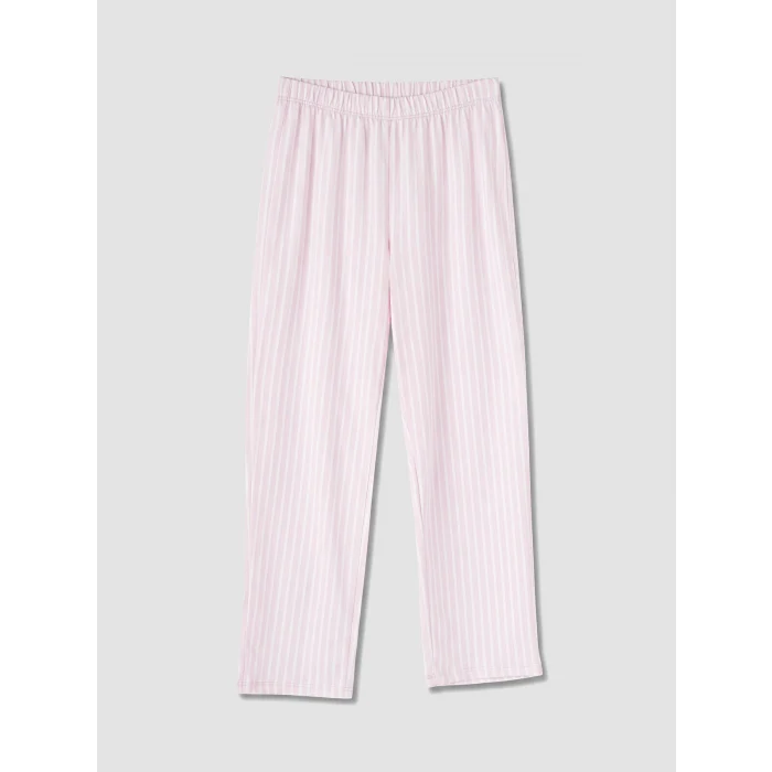 LCW Kids Mavi Bisiklet Yaka Baskılı Kız Çocuk Pijama Takımı