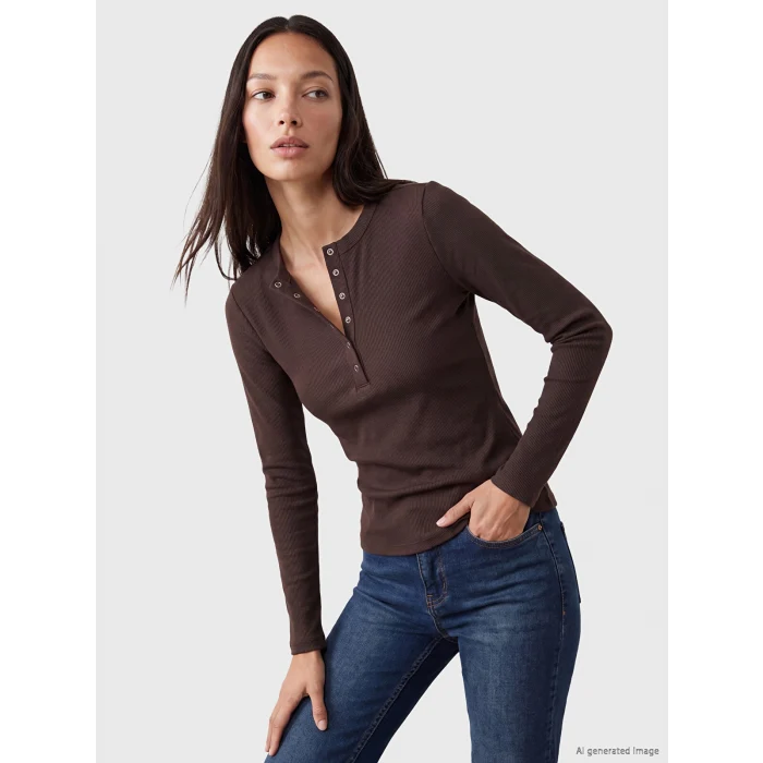 LCW EVERYDAY Kahverengi Bisiklet Yaka Kadın Body