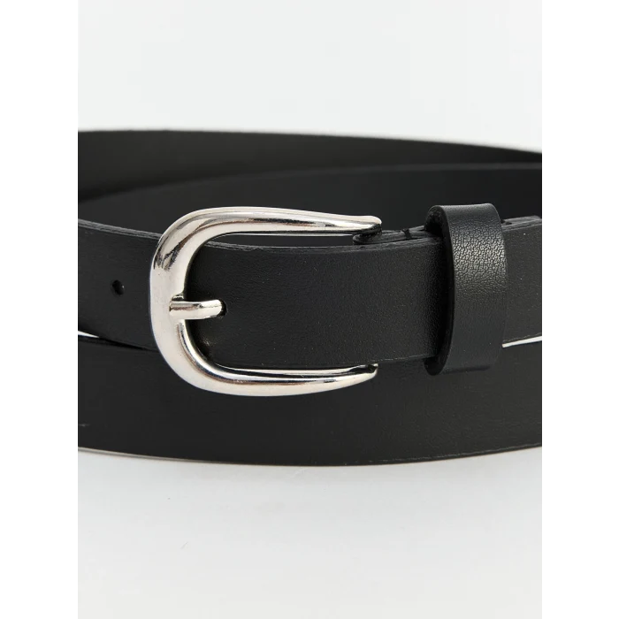 LCW ACCESSORIES Siyah Suni Deri Kadın Kemer