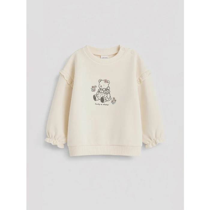 LCW baby Ekru Çiçekli Kız Bebek Takım