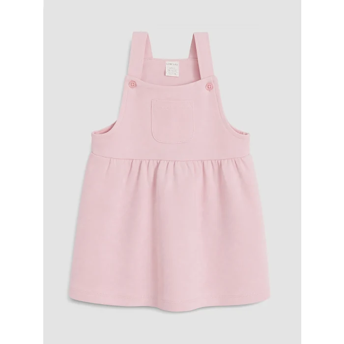 LCW baby Pembe Nakış Detaylı Kız Bebek Salopet ve Tişört