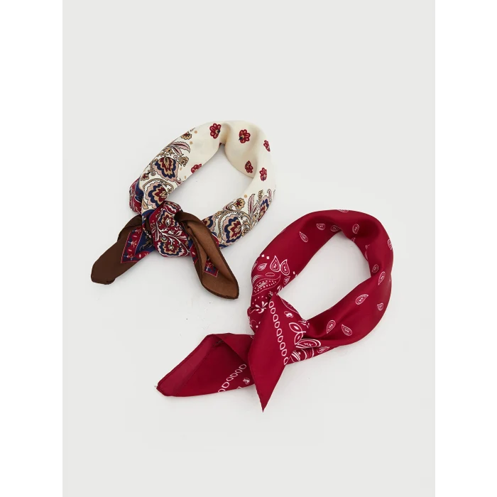 LCW ACCESSORIES Bordo Desenli Kadın Bandana 2li
