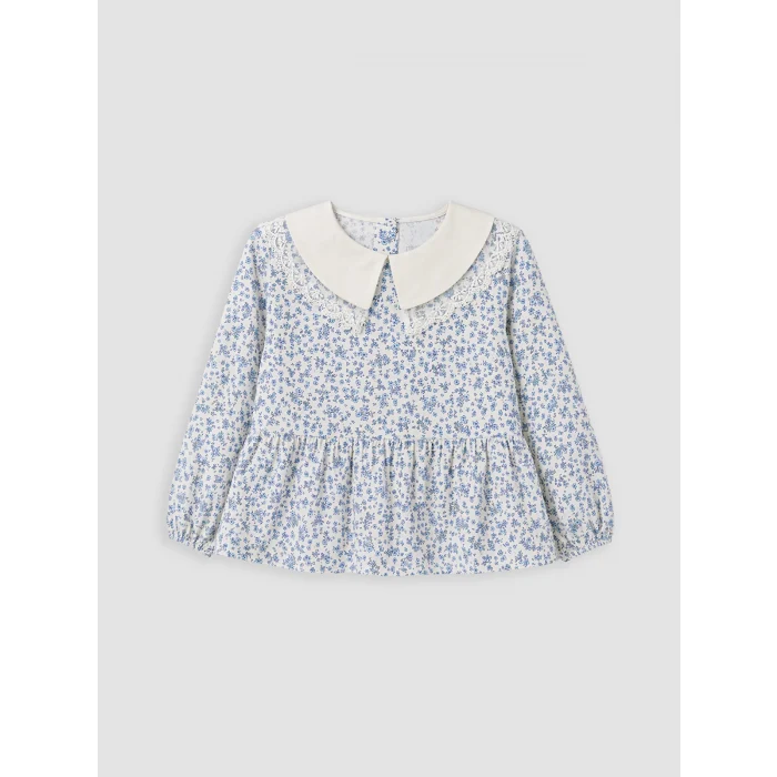 LCW Kids Ekru Çiçekli Kız Çocuk Bluz ve  Pantolon