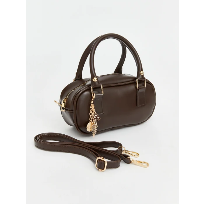 LCW ACCESSORIES Kahverengi Deri Görünümlü Kadın Omuz Çantası