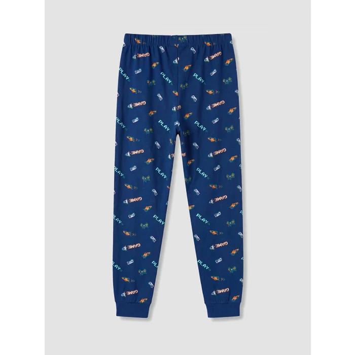 LCW Kids Lacivert Bisiklet Yaka Erkek Çocuk Pijama Takım