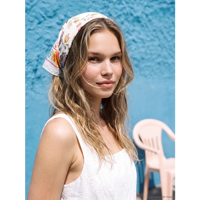 LCW ACCESSORIES Ekru Desenli Kadın Bandana