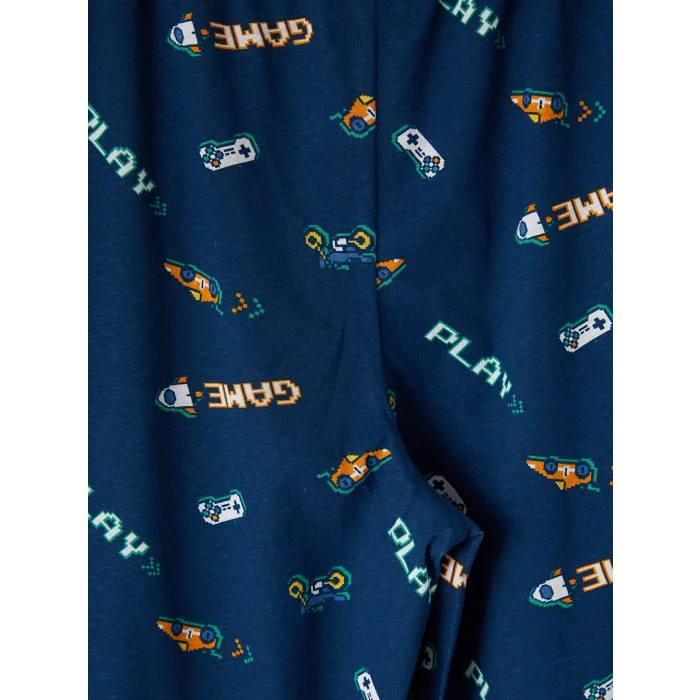 LCW Kids Lacivert Bisiklet Yaka Erkek Çocuk Pijama Takım