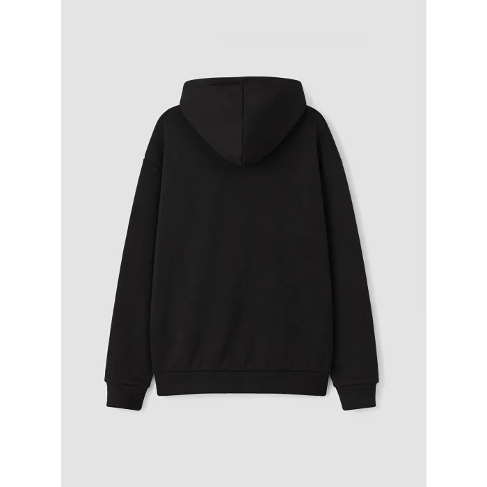 LCW Kids Siyah Kalın Erkek Çocuk Fermuarlı Sweatshirt