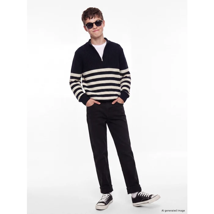 LCW Kids Siyah Regular Fit Erkek Çocuk Jean Pantolon