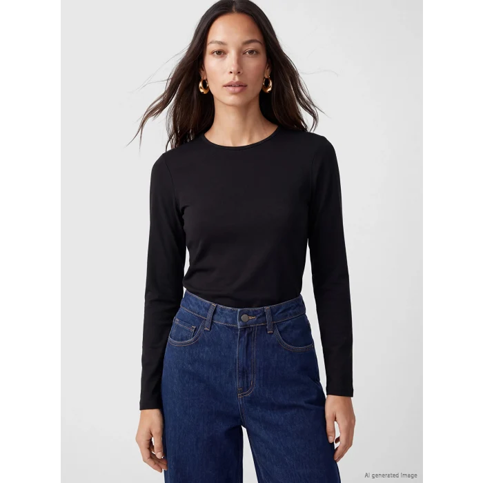LCW EVERYDAY Siyah Bisiklet Yaka Kadın Body