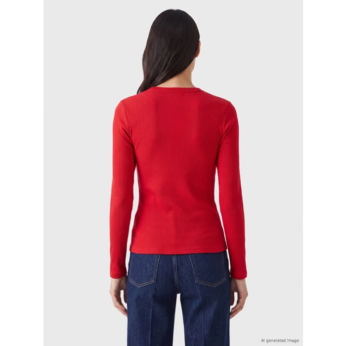 LCW EVERYDAY Kırmızı Bisiklet Yaka Kadın Body