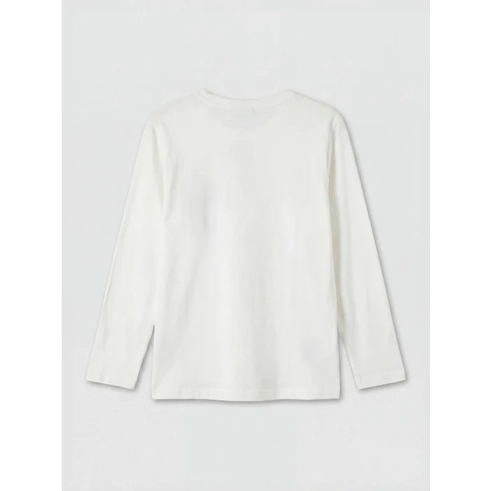 LCW Kids Ekru Bisiklet Yaka Erkek Çocuk Pijama Takımı