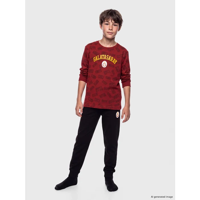 LCW Kids Kırmızı Galatasaray Lisanslı Erkek Çocuk Pijama Takım