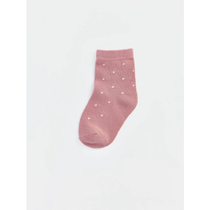 LCW baby Pembe Puantiyeli Kız Bebek Soket Çorap 5li