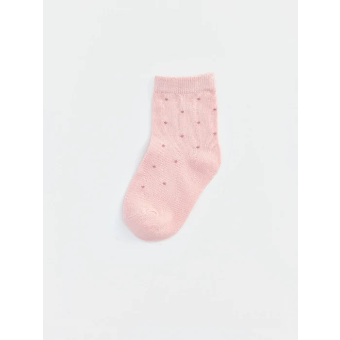 LCW baby Pembe Puantiyeli Kız Bebek Soket Çorap 5li