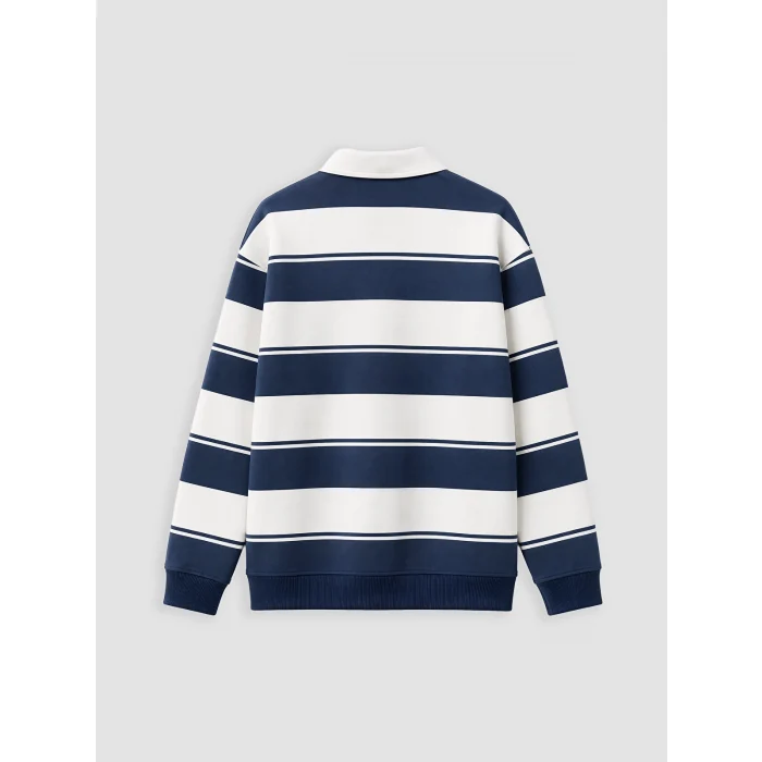 LCW Kids Lacivert Polo Yaka Çizgili Erkek Çocuk Tişört