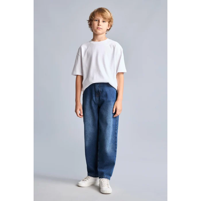 Defacto H8871A8NM35 DENIM %100 Pamuk Balloon Fıt Jean Mavi Pantolon Erkek Çocuk