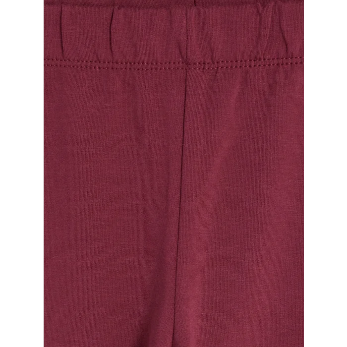 LCW Kids Bordo Bisiklet Yaka Baskılı Kız Çocuk Takım