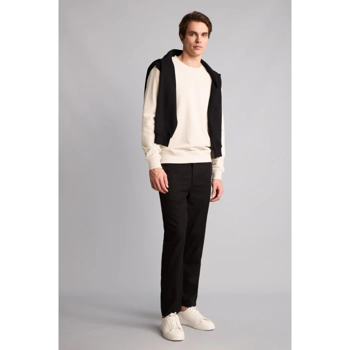 Defacto E8339AXER37 Ekru Pamuklu Regular Fit Basic Sweatshirt