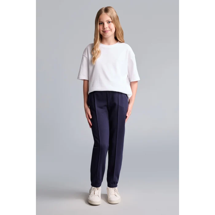 Defacto X9036A6NV241 Lacivert Esnek Belli Cepli Jogger Eşofman Altı Kız Çocuk