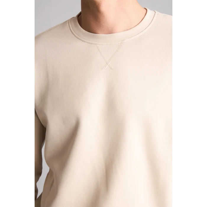 Defacto E8339AXER37 Ekru Pamuklu Regular Fit Basic Sweatshirt