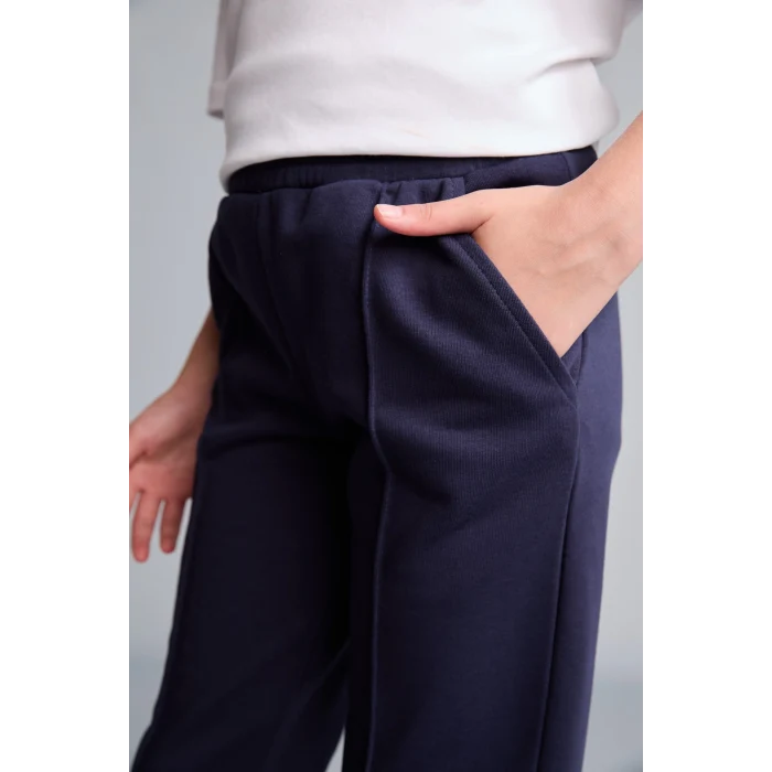 Defacto X9036A6NV241 Lacivert Esnek Belli Cepli Jogger Eşofman Altı Kız Çocuk