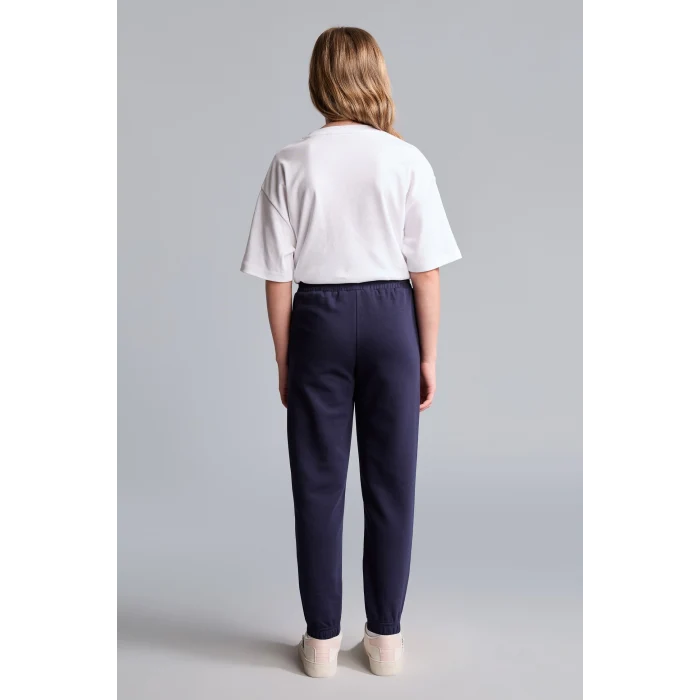 Defacto X9036A6NV241 Lacivert Esnek Belli Cepli Jogger Eşofman Altı Kız Çocuk