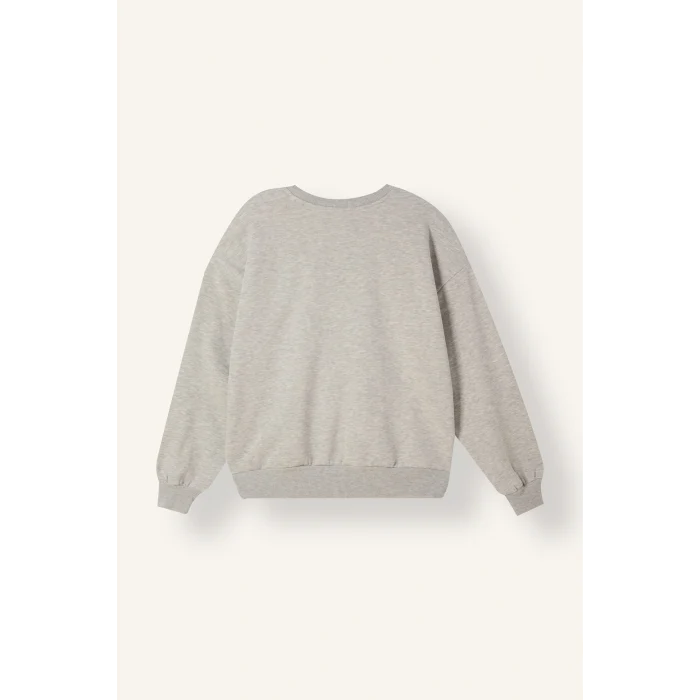 Defacto I6357AXGR110 Gri Oversize Bisiklet Yaka Baskılı Sweatshirt