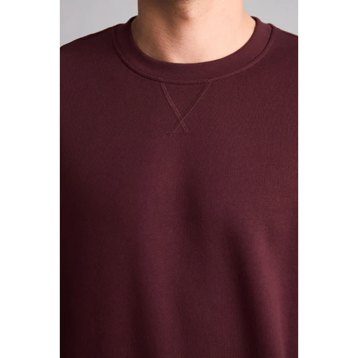 Defacto E8339AXBR464 Bordo Pamuklu Regular Fit Basic Sweatshirt
