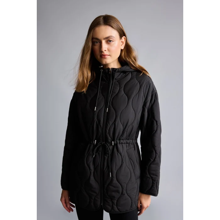 Defacto H3827AXBK81 Siyah Regular Fit Su İtici Kapüşonlu Kapitone Fermuarlı Mont