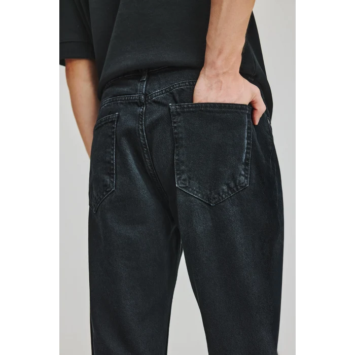 Defacto I6062AXNM40 Siyah Straight Fıt Normal Bel Boru Paça Jean Pantolon