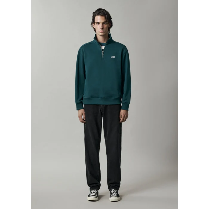 Mavi 0S10613-90366 Mavi Patch Nakışlı Yarı Fermuarlı Yeşil Sweatshirt