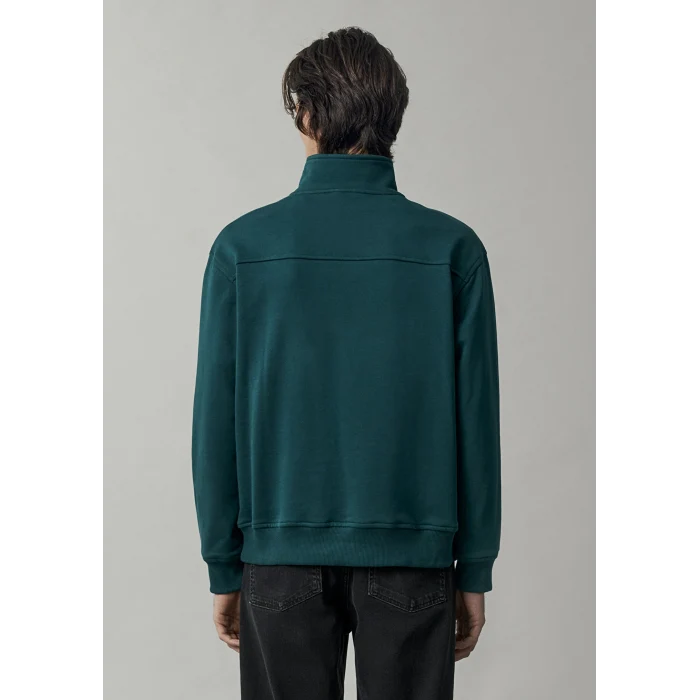 Mavi 0S10613-90366 Mavi Patch Nakışlı Yarı Fermuarlı Yeşil Sweatshirt