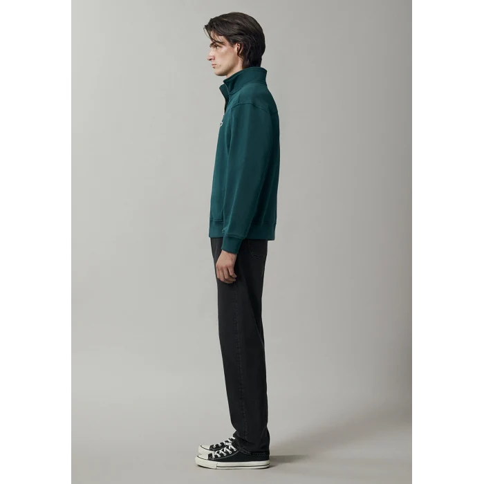Mavi 0S10613-90366 Mavi Patch Nakışlı Yarı Fermuarlı Yeşil Sweatshirt