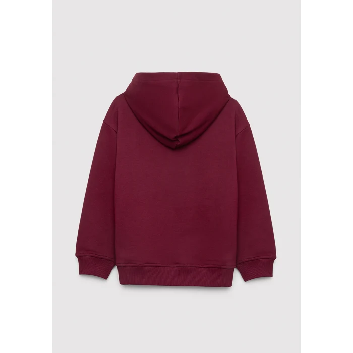 Mavi 6S10143-70394 Mavi Logo Baskılı Kapüşonlu Bordo Sweatshirt