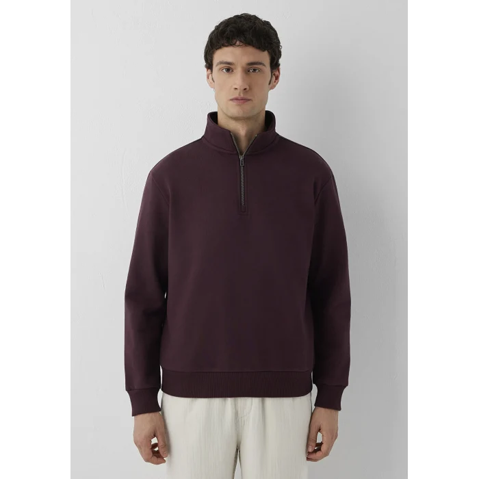 Mavi 0S20027-70223 Yarı Fermuarlı Bordo Sweatshirt