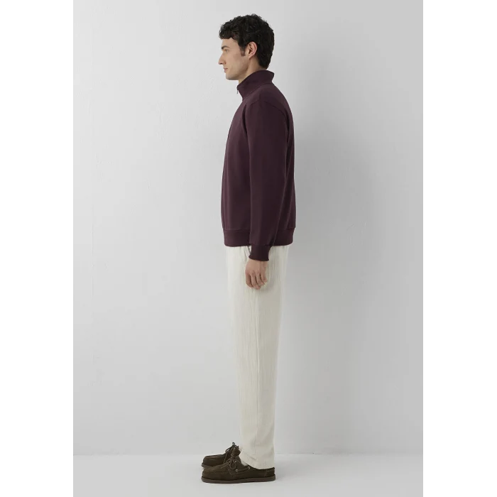 Mavi 0S20027-70223 Yarı Fermuarlı Bordo Sweatshirt