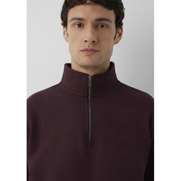 Mavi 0S20027-70223 Yarı Fermuarlı Bordo Sweatshirt
