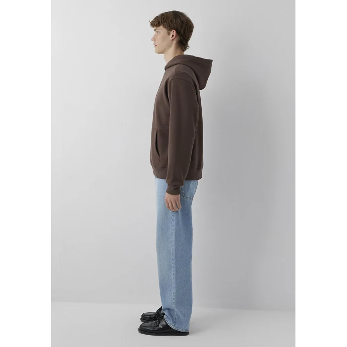 Mavi 0S10646-71603 Mavi Logo Baskılı Kapüşonlu Kahverengi Sweatshirt