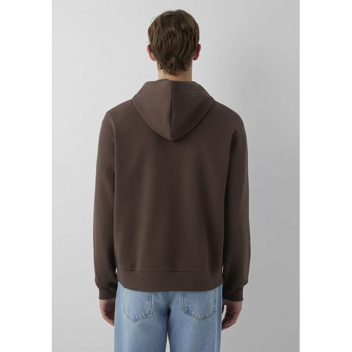 Mavi 0S10646-71603 Mavi Logo Baskılı Kapüşonlu Kahverengi Sweatshirt