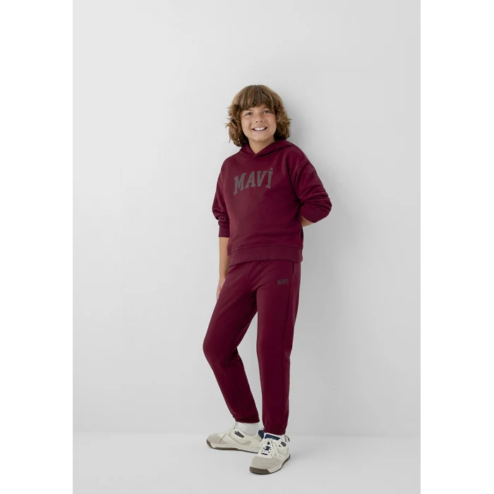 Mavi 6010024-70394 Mavi Logo Baskılı Bordo Eşofman Altı